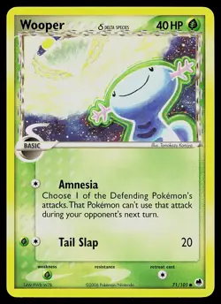 Pokemon Card - Wooper Dragon Frontiers 71/101 Common - Image 1
