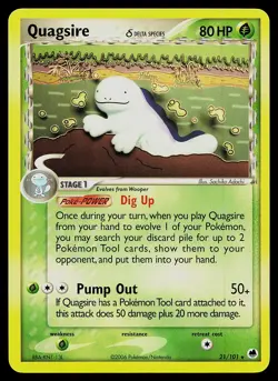 Pokemon Card - Quagsire Dragon Frontiers 21/101 Rare - Image 1