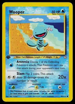 Pokemon Card - Wooper Neo Genesis 82/111 Common 1st Edition - Image 1