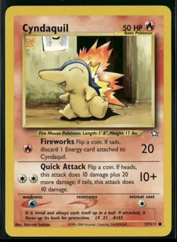 Pokemon Neo Genesis #057/111 Cyndaquil (57) Common, Near Mint or Better - Image 1