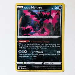 Galarian Moltres 093/203 Holo Rare NM Evolving Skies Pokemon TCG - Image 1