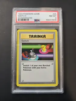 Pokemon 1999 Switch 095/102 Base Set (Shadowless) PSA 8 - Image 1