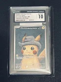 2023 BLACK STAR PROMO POKEMON X VAN GOGH #085 PIKACHU WITH GREY FELT HAT CGC 10 - Image 2