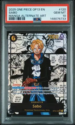 2025 ONE PIECE OP13-CARRYING ON HIS WILL MANGA ALTERNATE ART #120 SABO PSA 10 - Image 1
