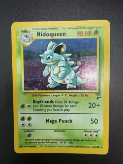 Pokemon TCG Nidoqueen Base Set 2 Holo Rare Card 12/130 - MP Condition - Image 3