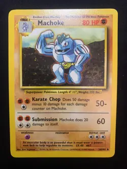 MACHOKE - 034/102 - BASE SET - POKEMON CARD - LP - Image 1