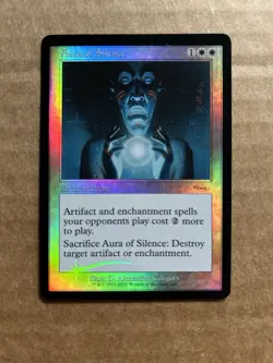 Wizards of the Coast Magic: The Gathering Aura of Silence Foil FNM Promos White… - Image 1