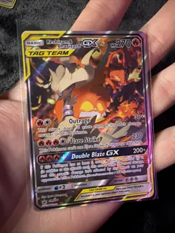 Pokemon TCG Reshiram & Charizard GX SM201 Black Star Promo Tag Team Holo Card - Image 3