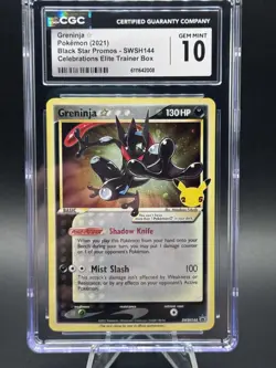 Pokemon TCG Black Star Promo Greninja SWSH144 CGC Gem Mint 10 With Swirl - Image 1