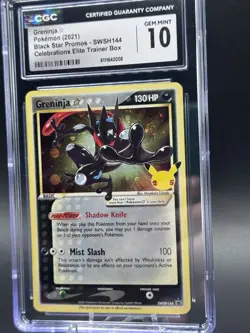 Pokemon TCG Black Star Promo Greninja SWSH144 CGC Gem Mint 10 With Swirl - Image 2