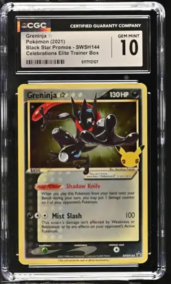 2021 Pokemon Black Star Promos Greninja a Celebrations ETB CGC 10 #SWSH144 - Image 1