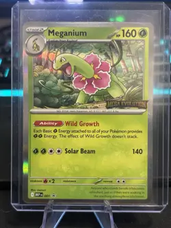 Pokemon TCG Meganium Mega Evolution Pre Release Holo Stamped Promo MEP001 - Image 1