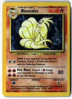 Ninetales ⭐ 12/102 WOTC Holo Rare Base Set 1999 Pokemon MP - Image 1