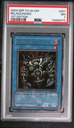 YUGIOH 2003 RELINQUISHED #SDP-001 ULTRA RARE PSA 7 NM 1st EDITION - Image 1