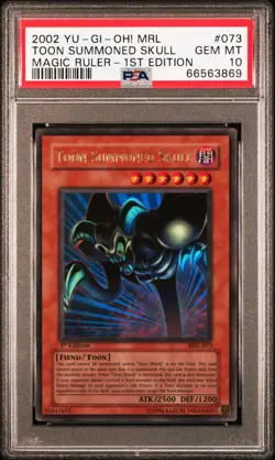 2002 YU-GI-OH! MRL-MAGIC RULER 1ST ED #073 TOON SUMMONED SKULL PSA 10 - Image 1