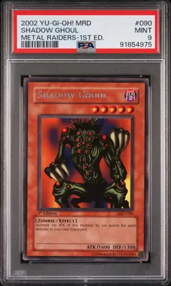 PSA 9 Yugioh MRD-090 Shadow Ghoul Rare 1st Edition 2002 Metal Raiders - Image 1