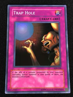 Yugioh Trap Hole LOB-058 Super (NM) - Image 1