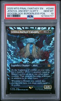 2025 Jenova, Ancient Calamity Borderless Foil Final Fantasy MTG PSA 10 - Image 1