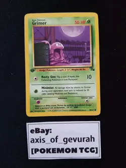 1st Edition Grimer - Fossil Set #48/62 Pokemon Cards 1999 WOTC - Image 1