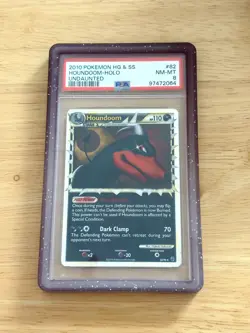 Houndoom PSA 8 Pokemon Card 82/90 Holo Undaunted Heart Gold & Soul Silver 2010 - Image 1