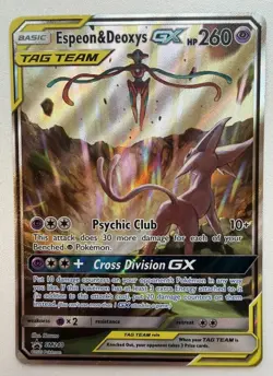 Espeon & Deoxys GX SM240 Pokemon Sun & Moon Black Star Promo Ultra Rare Card NM - Image 1