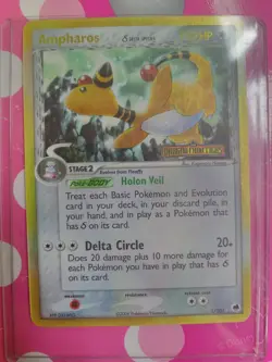 Pokemon - Ampharos Delta Species 1/101 EX Dragon Frontiers Reverse Holo Stamped - Image 3