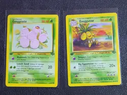 Pokemon TCG Exeggcute #52 Exeggutor #35 Jungle Set 1st Edition Grass NM-Mint - Image 1