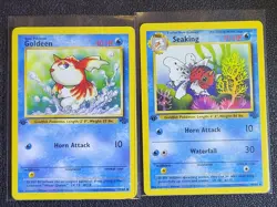 Pokemon TCG Goldeen #53 Seaking #46 Jungle Set 1st Edition Water NM - Image 1