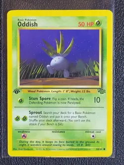 Pokemon TCG Oddish #58 Jungle Set 1st Edition Grass Common EX-NM - Image 1