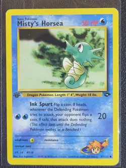 Pokemon TCG Misty's Horsea #87 Gym Challenge 1st Edition Water Common EX - Image 1