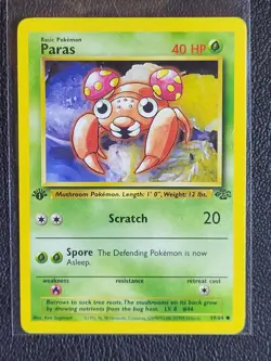 Pokemon TCG Paras #59 Jungle Set 1st Edition Grass Common EX - Image 1