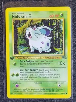 Pokemon TCG Nidoran f #57 Jungle Set 1st Edition Grass Common NM - Image 1