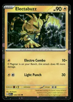 Pokemon Cards Electabuzz 125/165 151 Cosmos Holo Common NM - Image 1