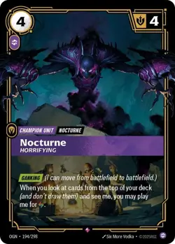 Nocturne Horrifying Foil Rare Riftbound Origins OGN 194/298 Champion Unit Card N - Image 1