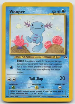 Pokemon Card Wooper Common Neo Discovery 71/75 - Image 1