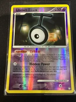 Unown T Lv 14, 67/123 Holo Rare DP Mysterious Treasures Pokemon Card TCG MP - Image 1