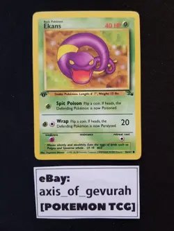 1st Edition Ekans - Fossil Set #46/62 Pokemon Cards 1999 WOTC - Image 1