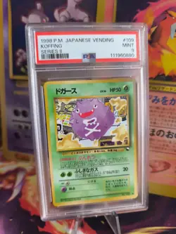 Pokemon Card Japanese Vending expansion sheet 1998 glossy PSA 9 Koffing Smogon - Image 1