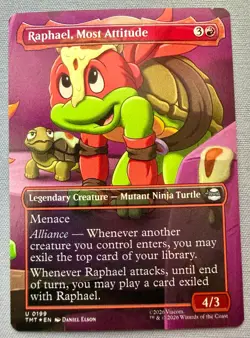 Raphael, Most Attitude (Borderless) FOIL 199 Teenage Mutant Ninja Turtles NM - Image 1