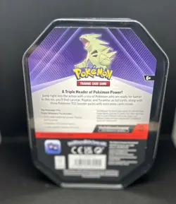 Pokemon TCG Triple Whammy Tin Tyranitar Sealed w/ Promo Cards & Booster Packs - Image 2