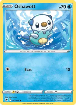 Oshawott - 041/189 - Reverse Holo - Astral Radiance Pokemon Card - NM/M! - Image 1