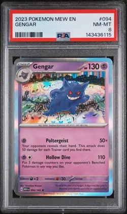 2023 Pokemon Mew En-151 #094 Gengar PSA 8 - Image 1