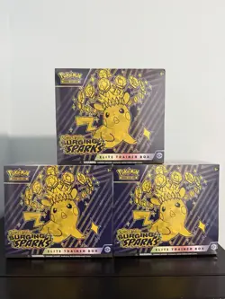 Surging Sparks Elite Trainer Boxes - Pokemon TCG - 3 Boxes - Factory Sealed - Image 1