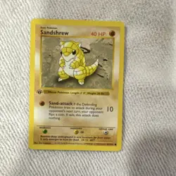Pokemon Sandshrew 62/102 Base Set WOTC 1999 1st edition shadowless - Image 1