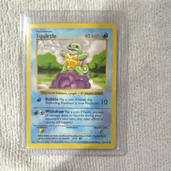 Pokemon Squirtle 63/102 Base Set Shadowless 40 HP Common WOTC 1999 Unlimited - Image 1