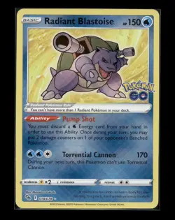 Radiant Blastoise 018/078 Pokemon GO Holo NM - Image 1