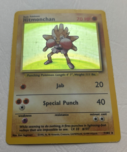 Hitmonchan Holo Rare 1999 7/102 Base Set Unlimited Pokemon TCG - Image 2