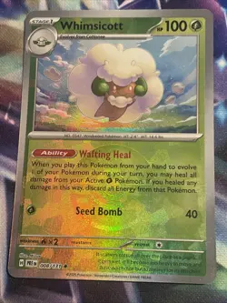 Pokemon TCG Whimsicott 008/131 Poke Ball Holo Prismatic Evolutions NM/M - Image 1