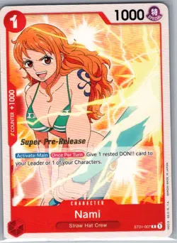Nami ST01-007 English Super Pre-Release - One Piece Card - NM - Image 1