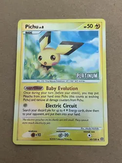 Pokemon Pichu Stormfront Reverse Holo Card 45/100 Platinum Burger King - Image 1